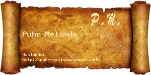 Puhr Melinda névjegykártya